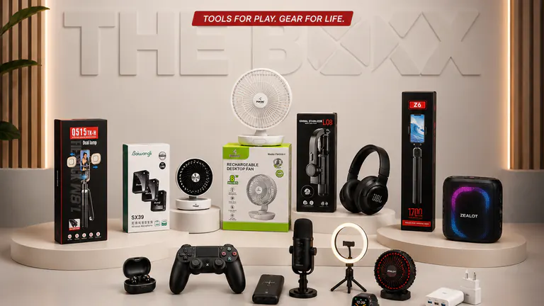 The Boxx. Tools for play, gear for life. Desk fans, microphones, ring lights, controllers and speakers. Shop content tools.